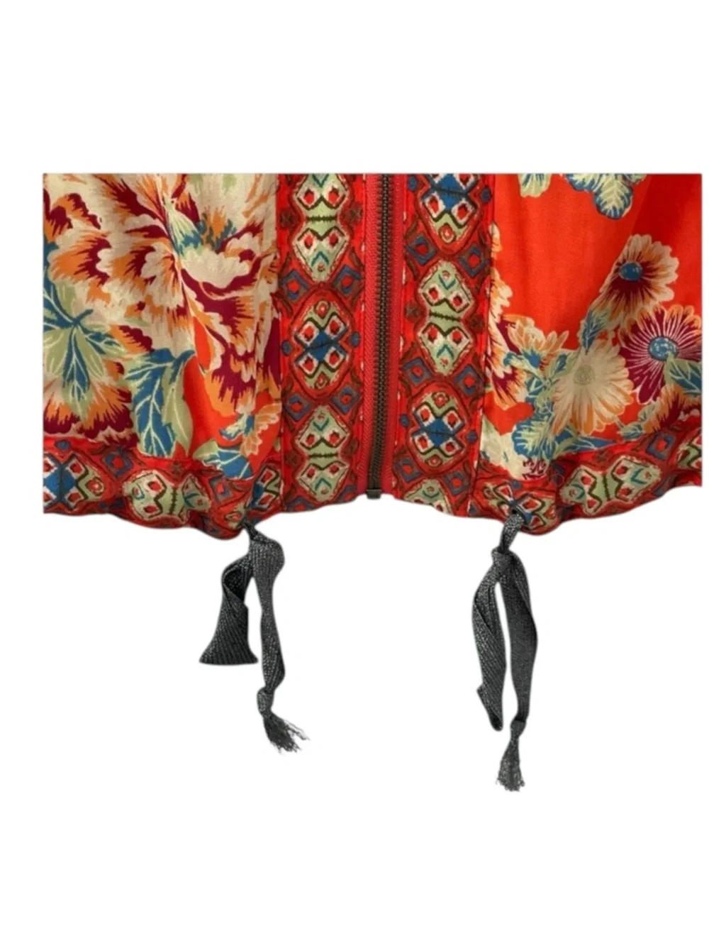 Free People ✿ Wildflower Cinch Kimono Jacket ✿ Tangerine Floral Print ✿ XS S ✿